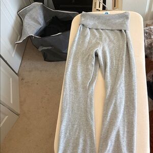 No Boundaries Light Gray Fold-Over Waist Lounge Leggings